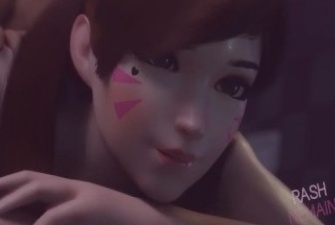 DVa Doggystyle Squirt Creampie By RashNemain rule34 Overwatch nsfw 3D porn
