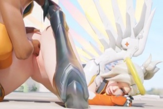 Pharah fingerring Mercy by ITAlessio rule34 overwatch lesbian porn