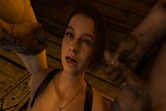 Jill Threesome with Zombies by VGamesRy rule34 resident evil